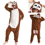 Adult Baboon Animal Pajamas Fleece Kigurumi Costume Onesie - Azufun