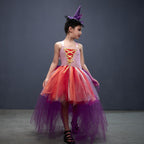 Girl Hocus Pocus Sanderson sisters Winifred Sarah Mary Tutu Dress for kids Halloween Cartoon Costume - Azufun