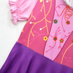 Purple hocus pocus Sarah Sanderson Cosplay Suit Costume Dress Outfits for kids - Azufun