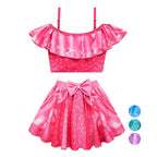 LePei Sandy Ariel Aurora Princess 2pcs Kids Swimsuit Set Cartoon Swimwear Outfits Bathing Suit for Girls