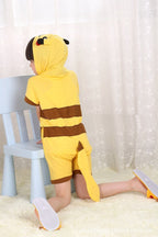 Pokemon Pikachu Kid Animal Onesie Pajama Party Kigurumi Short Sleeve - Azufun