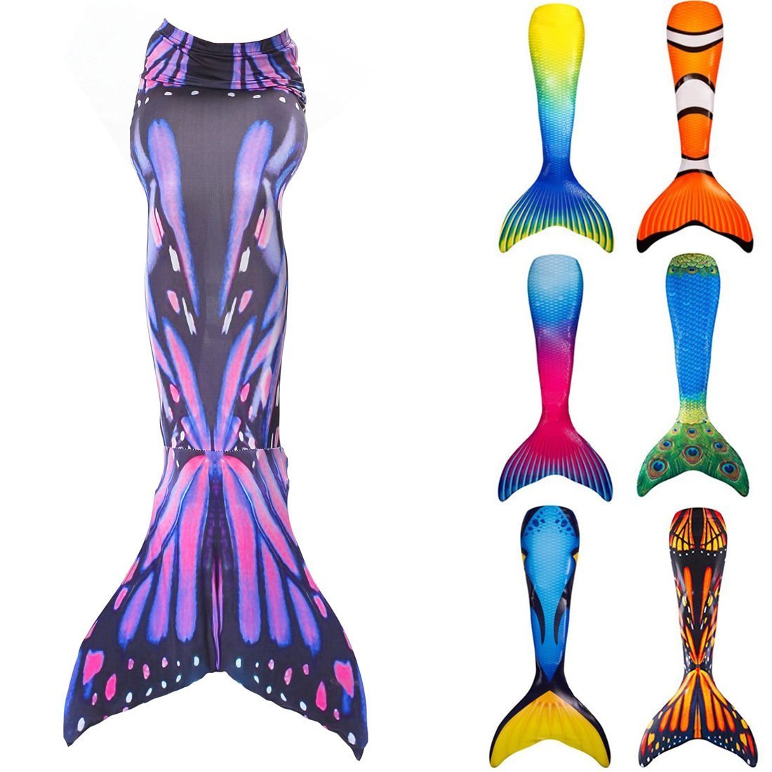 Mermaid Tails Swimming Skirt Swimwear Kid and Adult Sizes - Azufun