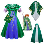 Green Hocus Pocus Winifred Sanderson Cosplay Suit Costume Dress Outfits for kids - Azufun