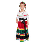 Mexican Ethnic Dress Traditional Children's Halloween Costume Senorita Dance Outfit Skirt for Girls