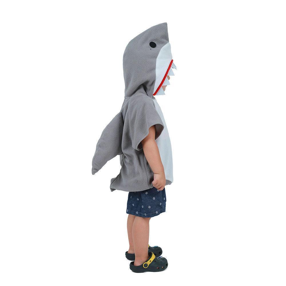 Halloween Fancy Party Shark Hooded Animal Cosplay Costume for Kids - Azufun