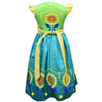 Frozen Anna Cosplay Sleeveless Pleated Dress for Kids - Azufun