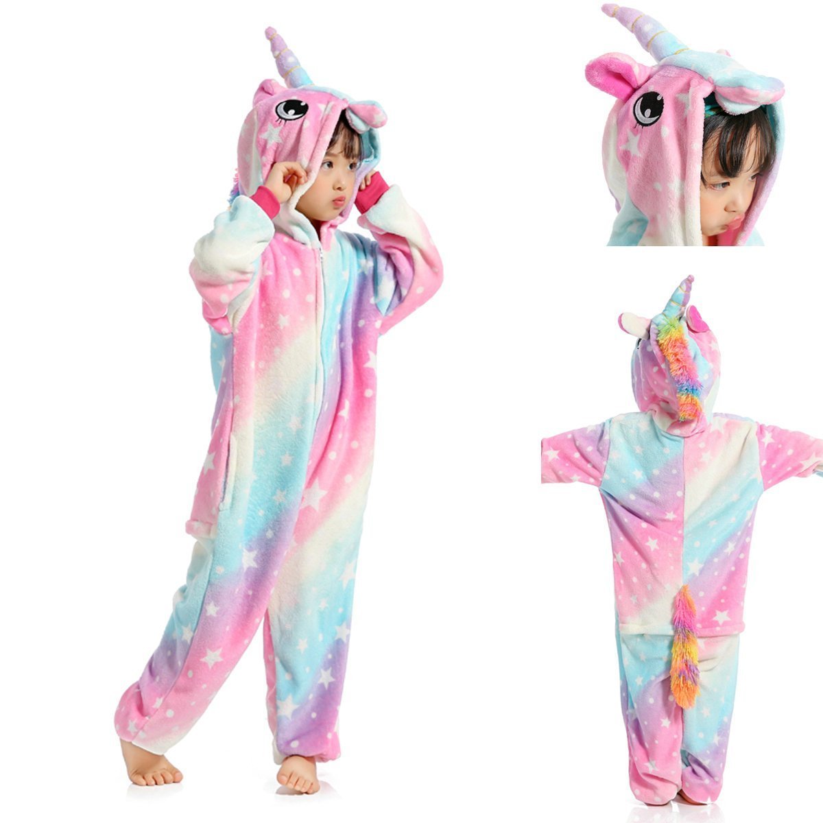 BuyKids Animal Pink Unicorn Kigurumi Onesies Pajamas costume Now Cheaper With 3 - 5 Days Ship - PajamasBuy