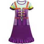 Kids' Cinderella Cosplay Short Sleeved Dress New Ruffled Princess Costume with Bag - Azufun