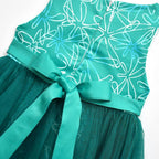 Kids' Inside Out Disgust Tutu Dress Cosplay Princess Gown with Bag and Mask - Azufun