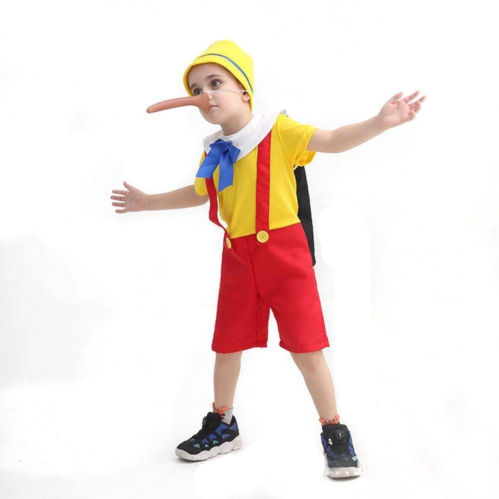 Long nose Pinocchio Set Halloween Carnival Cosplay Costume For Kids - Azufun