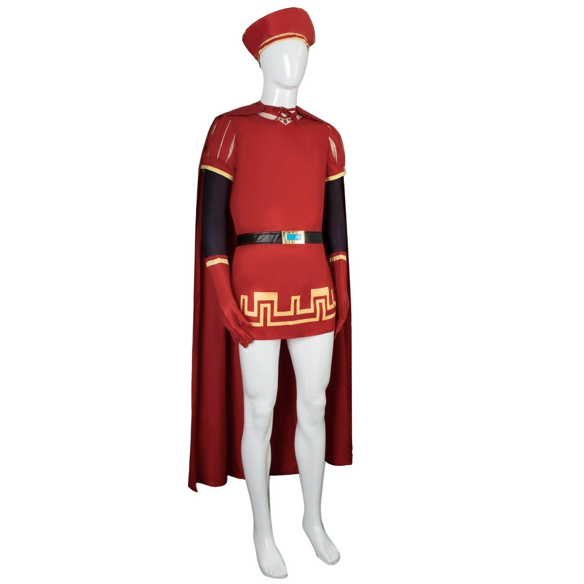 Lord Farquaad Halloween Cosplay Costume Shrek Red Robe Cape - Azufun