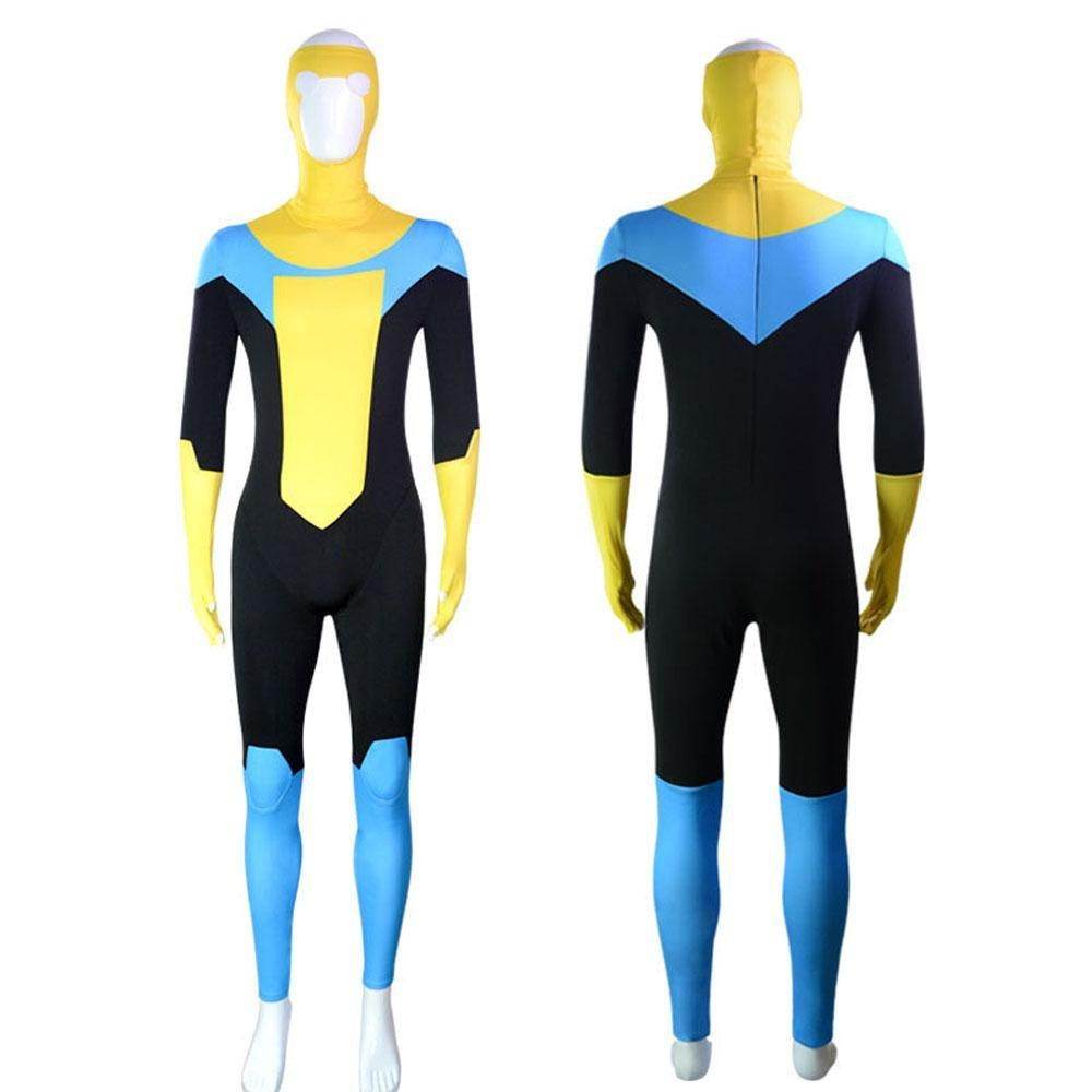 Mark Grayson Invincible Costume Bodysuit Zentai Hero Cloak Cosplay - Azufun