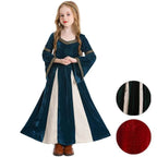 medieval fancy dress Costume Girls Children long dress with trumpet sleeves - Azufun