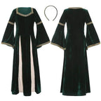 medieval fancy dress Costume Girls Children long dress with trumpet sleeves - Azufun