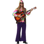 men's 70s disco hippie costume music festival rock dance party - Azufun