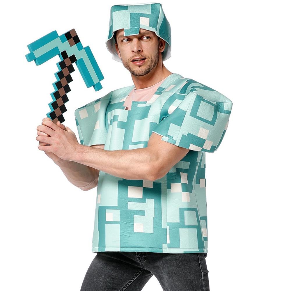 BuyMinecraft Steve Pixel Square Prop Costume Now Cheaper With 3 - 5 Days Ship - PajamasBuy