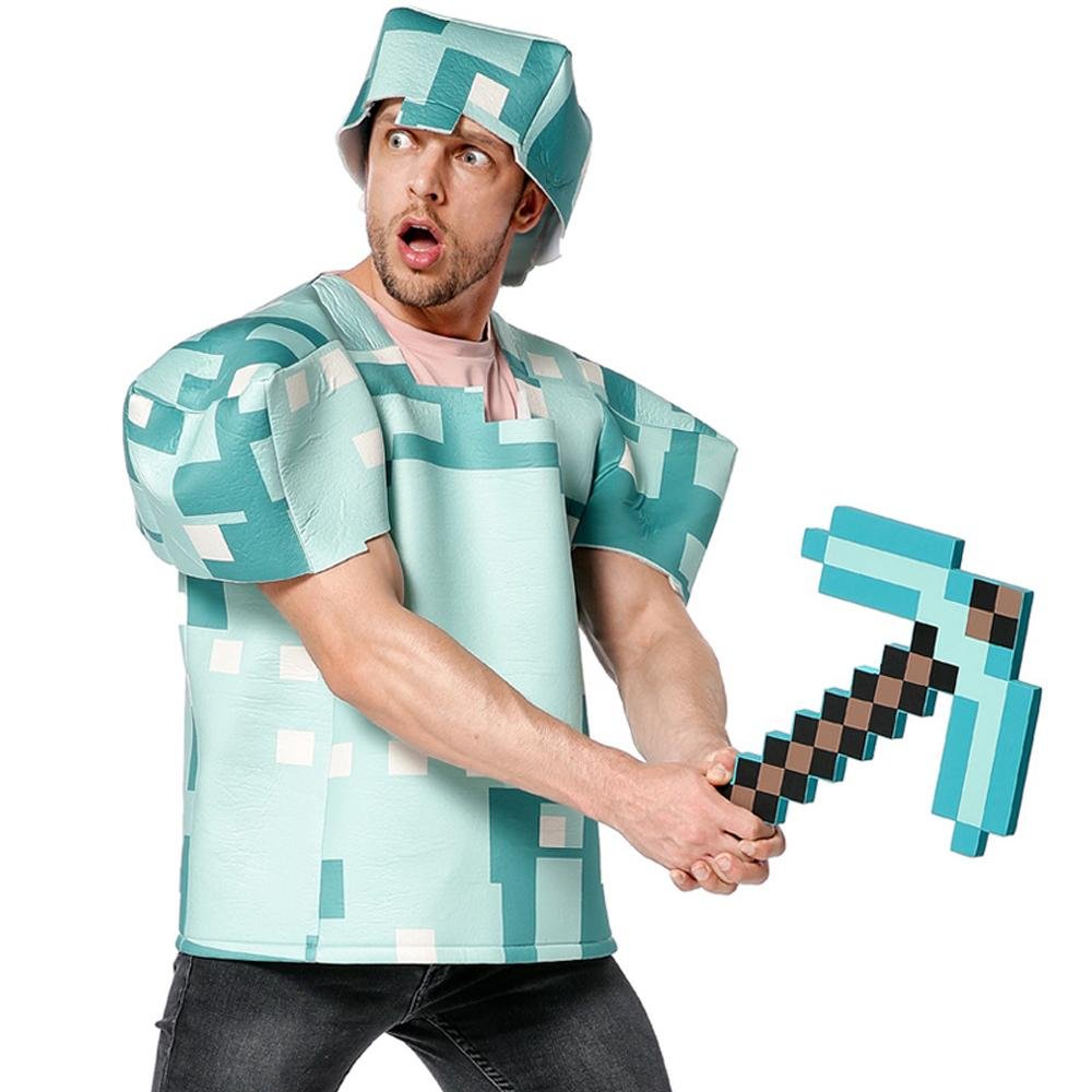 BuyMinecraft Steve Pixel Square Prop Costume Now Cheaper With 3 - 5 Days Ship - PajamasBuy