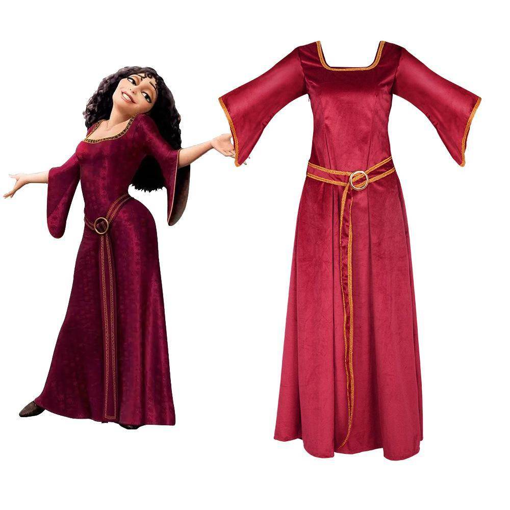 Mother Gothel Costume Cosplay Dress for Women From Tangled - Azufun