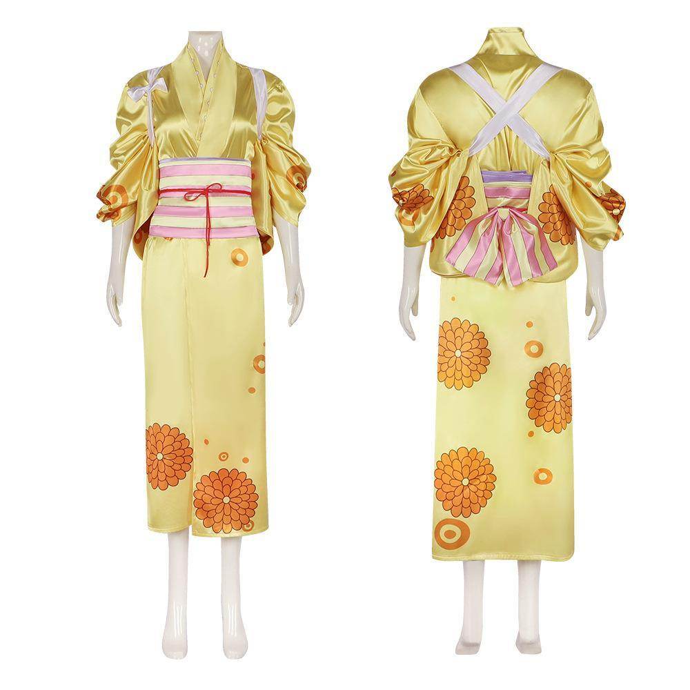 One Piece Kikunojo Anime Cosplay Costume Outfits Halloween Carnival Suit - Azufun