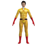 One Punch Man Saitama Costume Cosplay Zentai Suit Jumpsuit for Kids Adult - Azufun