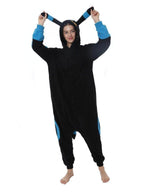 Pokemon Blue Umbreon Eevee Kigurumi Onesie Hoodie Costume Pajamas Black Pajamas - Azufun