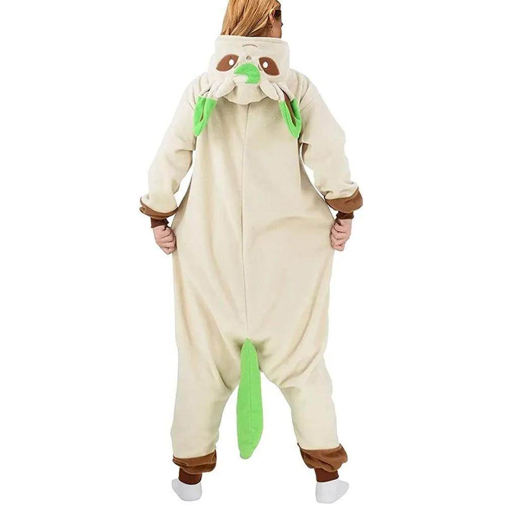 Pokemon Leafeon Kigurumi Onesies Costume Cozy Cartoon Fleece Pajamas - Azufun