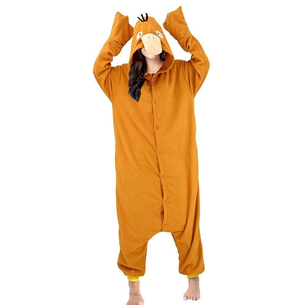 Psyduck Pokemon Kigurumi Onesies Pajamas Pyjamas Costume For Adult - Azufun