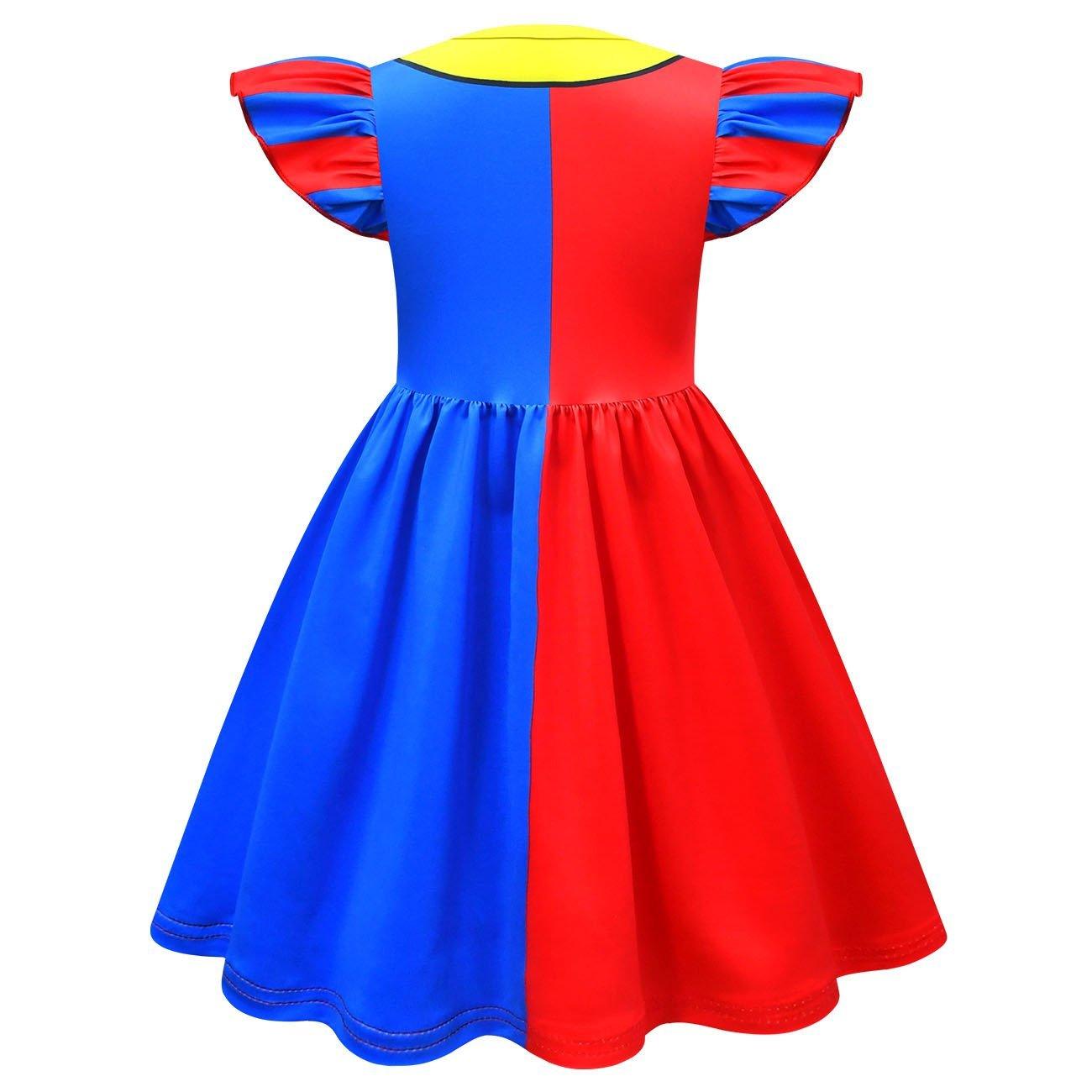 Pomni Flying Sleeve Dress The Amazing Digital Circus Costumes Printing Girls' For Kids - Pajamasbuy