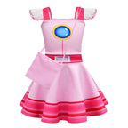 Princess Peach Cosplay Costume Super Mario Bros Girls Dress Bag Suits Halloween Carnival - Pajamasbuy