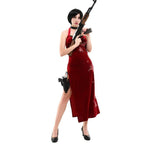 Resident Evil Ada Wong Lunar Costue Sleeveless cheongsam Slit Long Skirt - Azufun