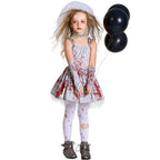 BuyScary Gray Bloodstained Ghost Bride Outfits Cosplay Costume Halloween For Kids Now Cheaper With 3 - 5 Days Ship - PajamasBuy