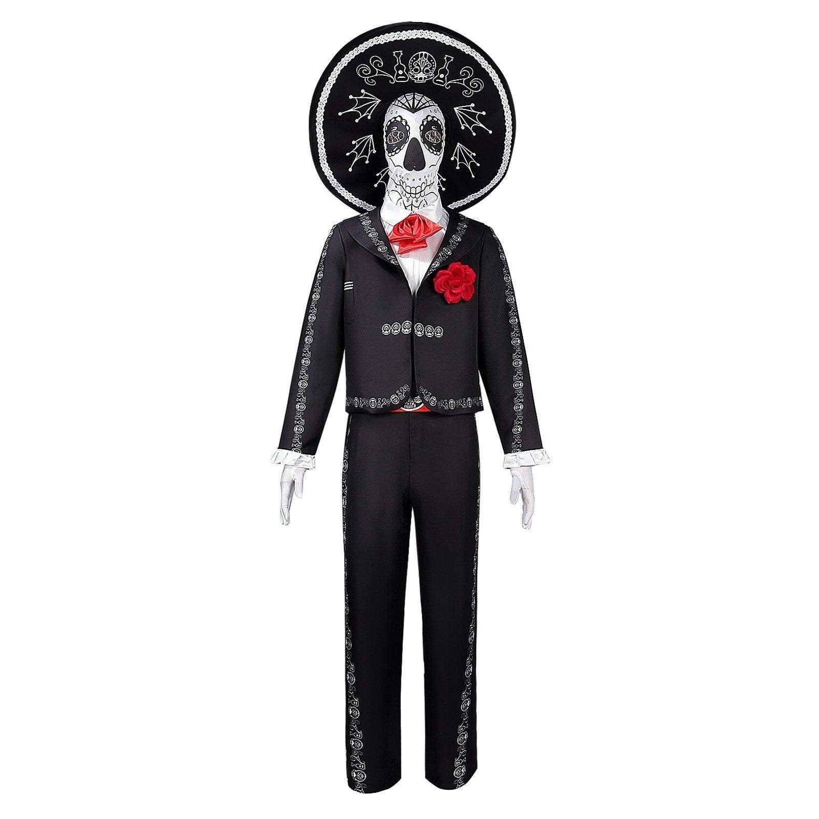 Scary Skeleton Suit - Black and White Halloween Pants and Jacket business suit cosplay - Azufun