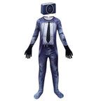 Skibidi Toilet Outfits Jumpsuit Mask Titan Tv man Cosplay Costume For Kids - Azufun