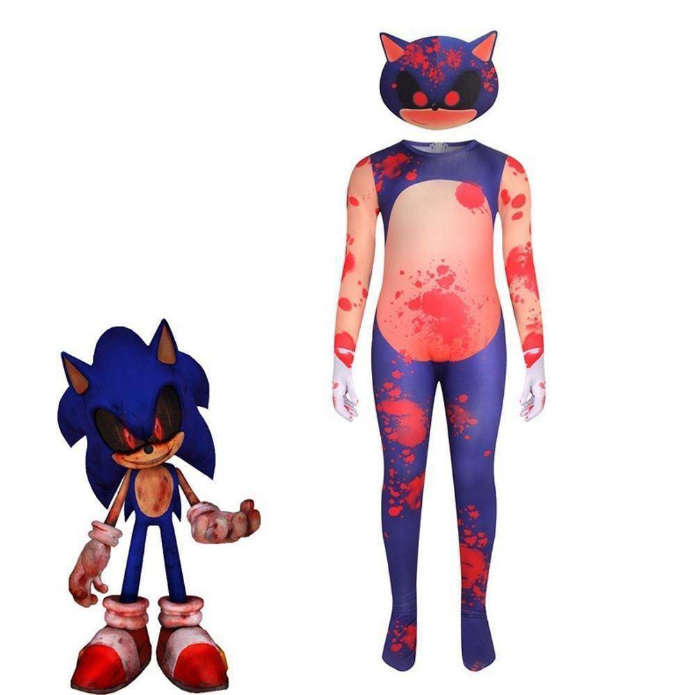 Sonic The Hedgehog Cosplay Costumes Cartoon Jumpsuit Romper Dress Up Stage Outfits for Kids - Azufun
