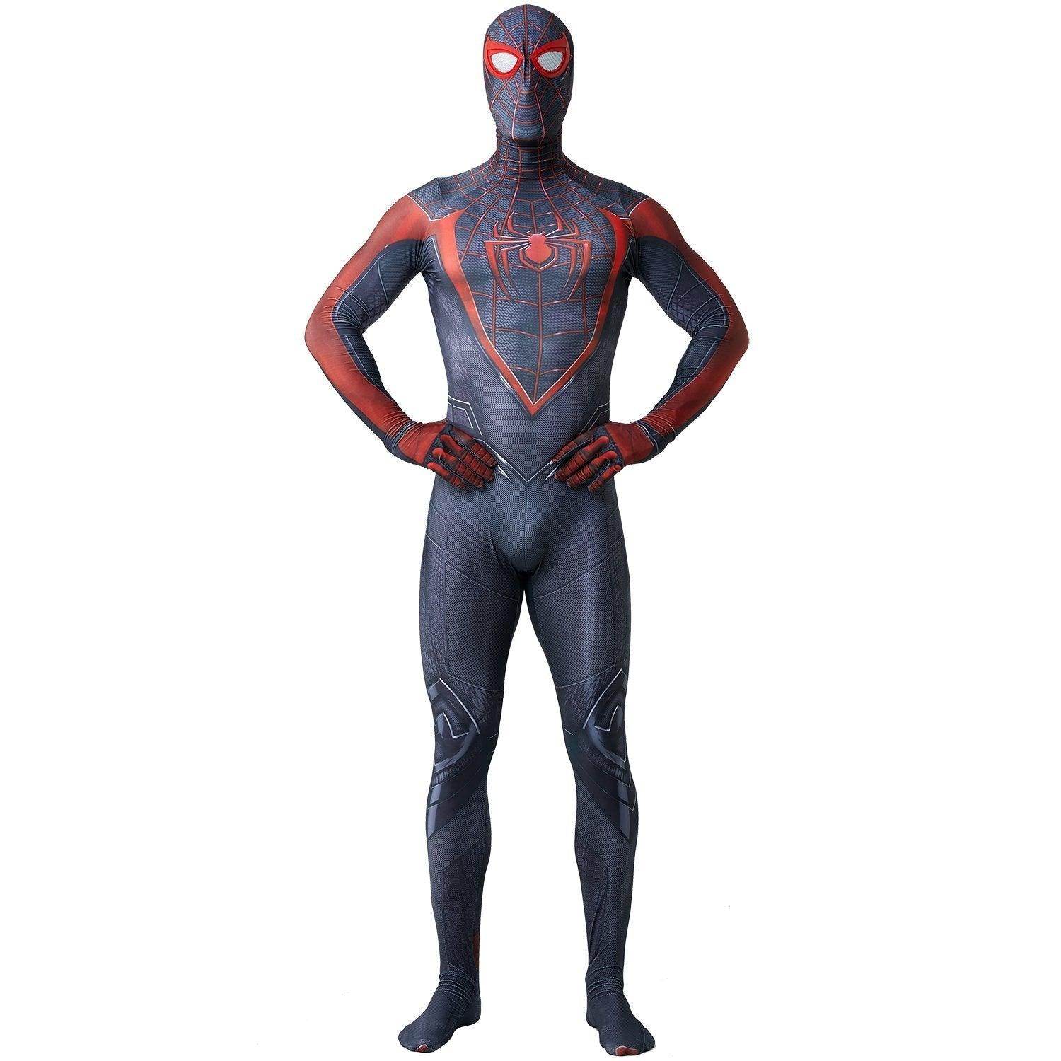 Spider-Man 2 Miles Morales Black Cosplay Jumpsuit Costume for Adults and Kids - Azufun