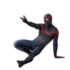 Spider-Man 2 Miles Morales Black Cosplay Jumpsuit Costume for Adults and Kids - Azufun