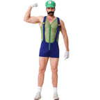 BuySuper Mario Bros. COS Men's Party Straps Uniform Halloween Costume Now Cheaper With 3 - 5 Days Ship - PajamasBuy