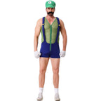 BuySuper Mario Bros. COS Men's Party Straps Uniform Halloween Costume Now Cheaper With 3 - 5 Days Ship - PajamasBuy