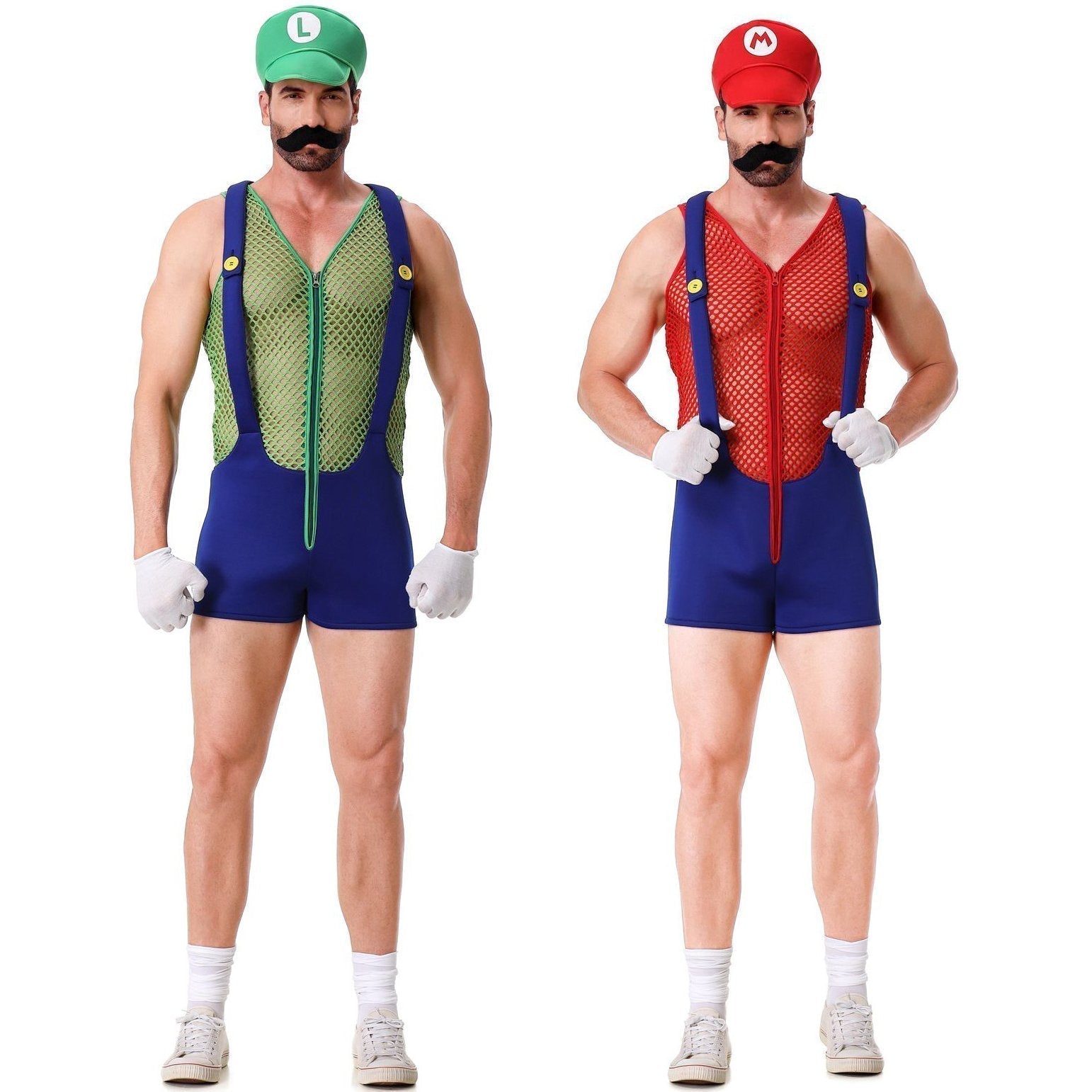 BuySuper Mario Bros. COS Men's Party Straps Uniform Halloween Costume Now Cheaper With 3 - 5 Days Ship - PajamasBuy