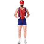 BuySuper Mario Bros. COS Men's Party Straps Uniform Halloween Costume Now Cheaper With 3 - 5 Days Ship - PajamasBuy