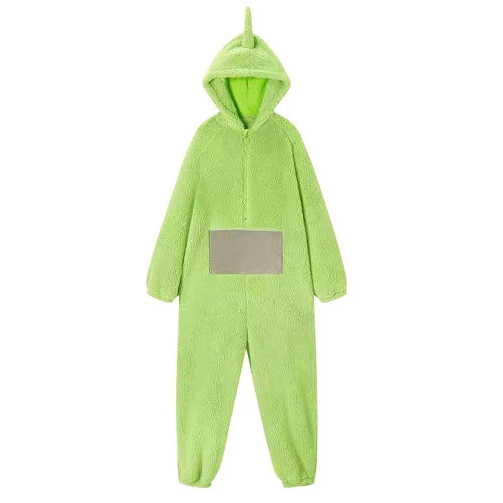 Teletubbies Tinky Winky Dipsy Po Laa-Laa Coral Fleece Onesies Pajamas for Adults Kids - Azufun