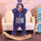 Teletubbies Tinky Winky Dipsy Po Laa-Laa Coral Fleece Onesies Pajamas for Adults Kids - Azufun