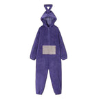 Teletubbies Tinky Winky Dipsy Po Laa-Laa Coral Fleece Onesies Pajamas for Adults Kids - Azufun