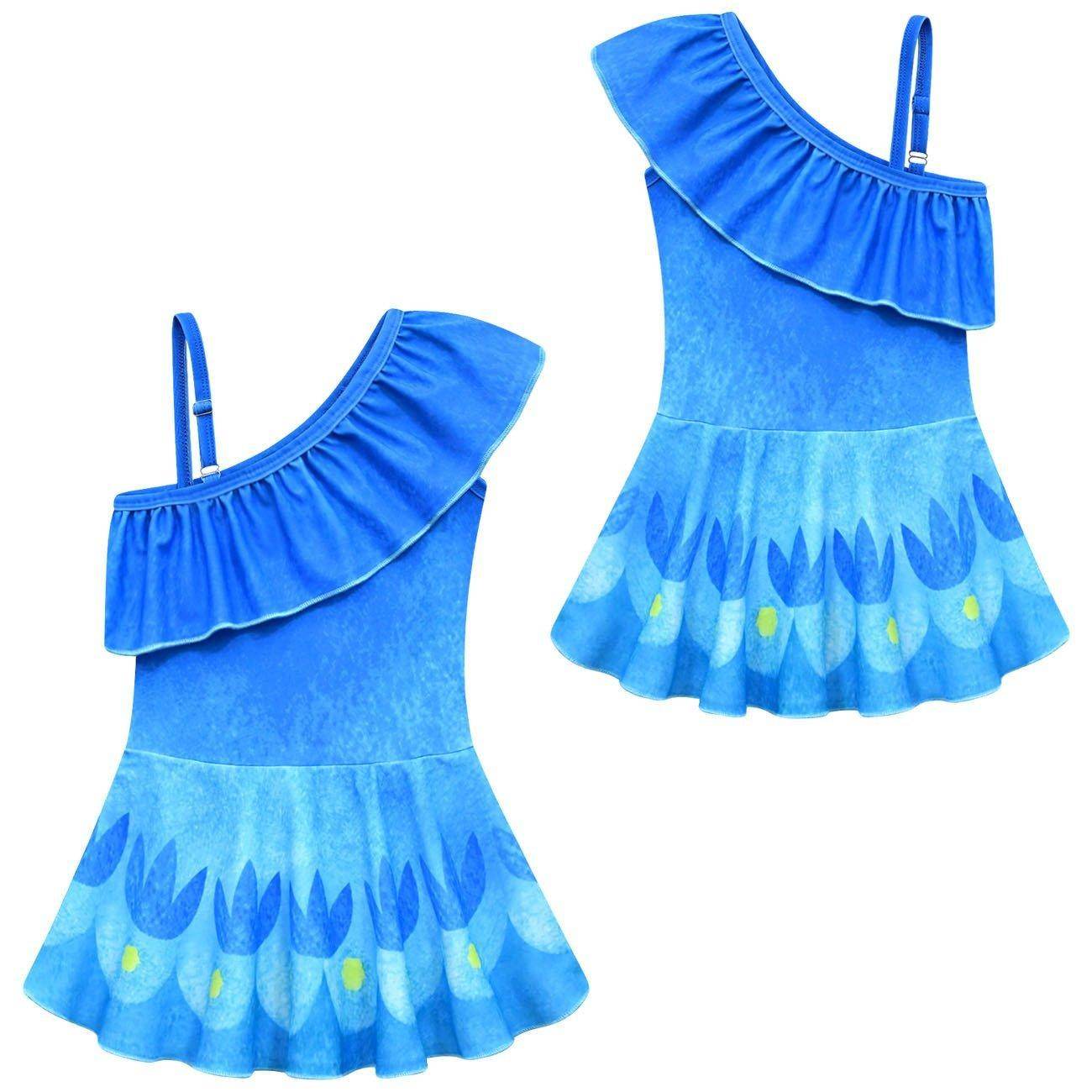 Trolls 3 Band Together Poppy Costume Princess Dress Bathing Swimsuit For kids - Azufun