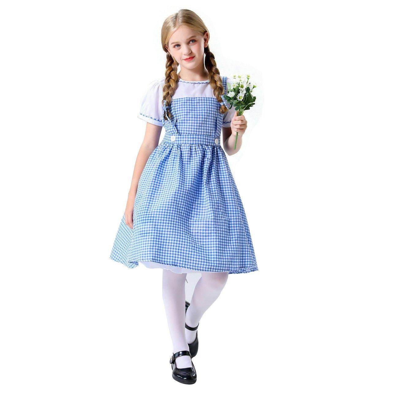 Wizard of Oz Dorothy Costume Dress Maid Alice for Girls Women - Azufun