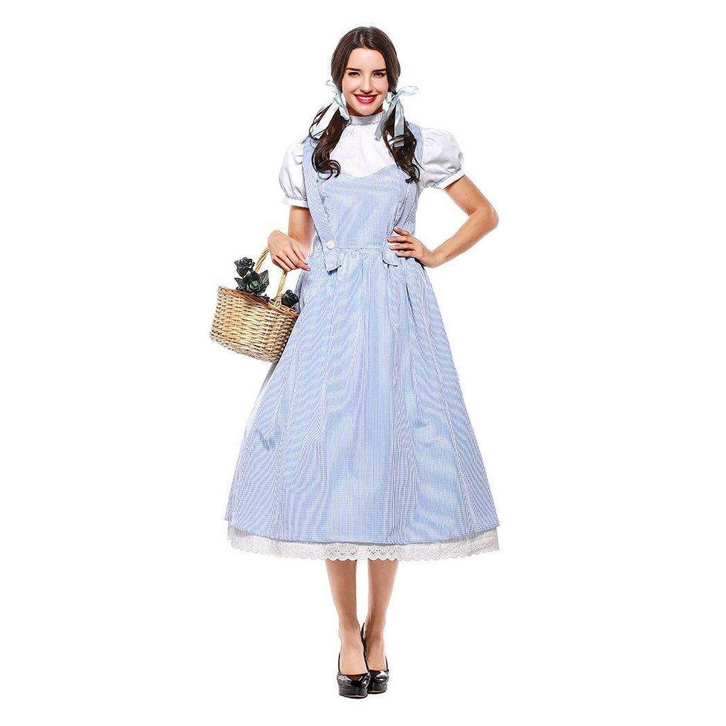 Wizard of Oz Dorothy Costume Dress Maid Alice for Women XXL Size - Azufun