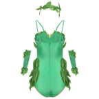 Women's Deluxe Poison Ivy Costume Jumpsuit Halloween - Azufun