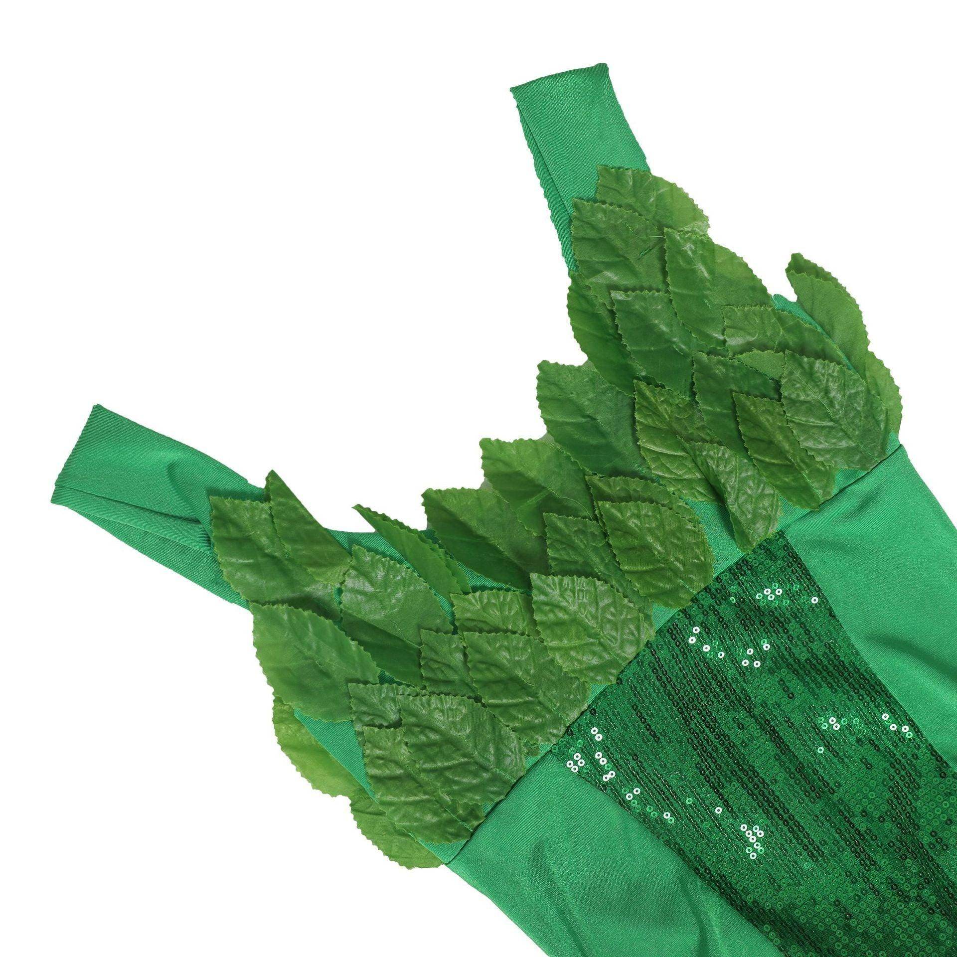 Women's Deuxe Poison lvy Costume long dress Halloween - Azufun