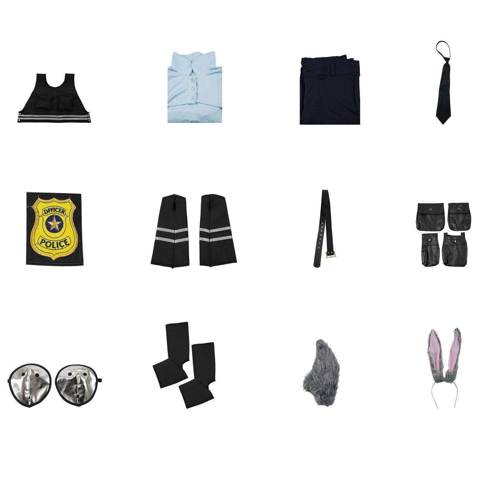 Zootopia Judy Rabbit Cosplay Costume Party Adult Halloween Carnival - Azufun